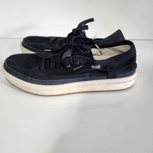 Sanuk All Gender Nopal Sustainasole Sneaker Canvas Black Women's 9 Men's 8